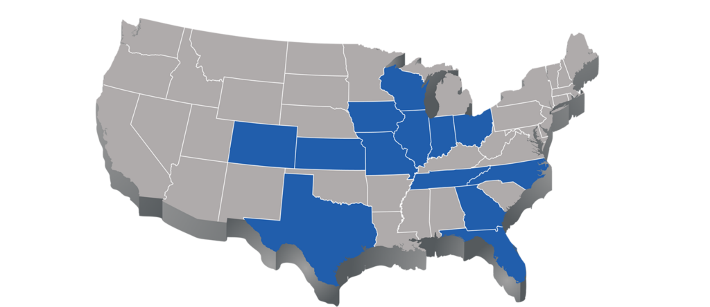 Map of Premistar locations in the USA